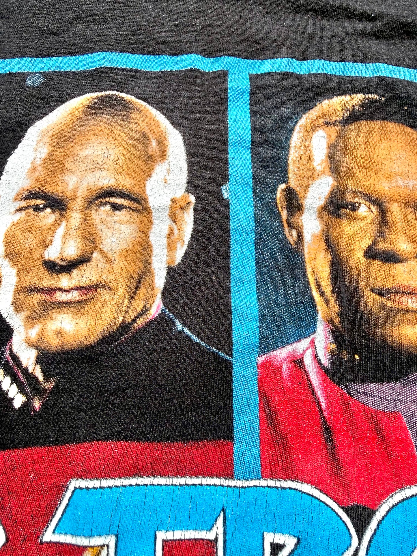 Vintage Star Trek 90s Paramount Pictures Captain Kirk, Picard and Sisko T Shirt XL 1991