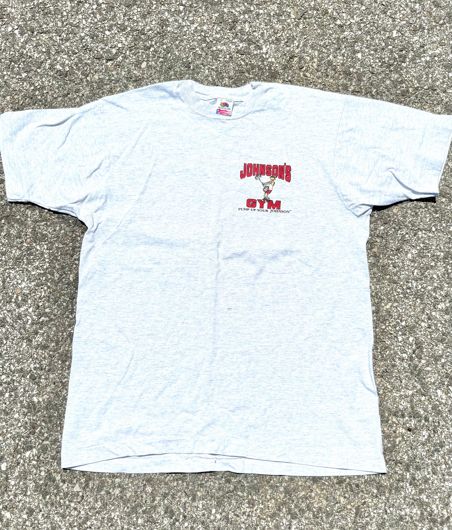 Vintage Big Johnson Dick Joke Gym 90s Single Stitch Band T Shirt Size L Large