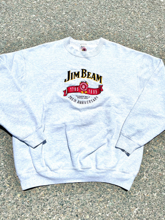 Vintage Jim Beam Bourbon Whiskey 90's Anniversary Crewneck Sweatshirt XL 1995