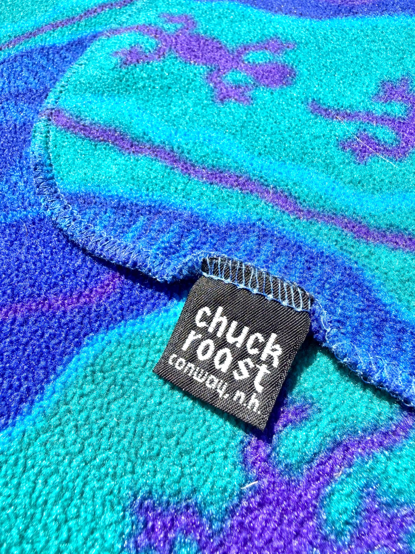 Vintage Chuck Roast 90's Southwestern Lizard Aztec Small Fleece Blanket 52.5 x 32.5 inches