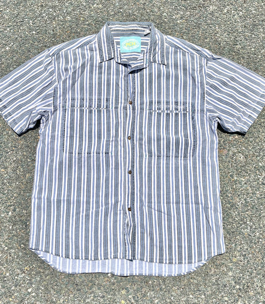 Vintage Pacific Coast Highway PCH Retro 90's Surf Short Sleeve Button Up Shirt Size L Large