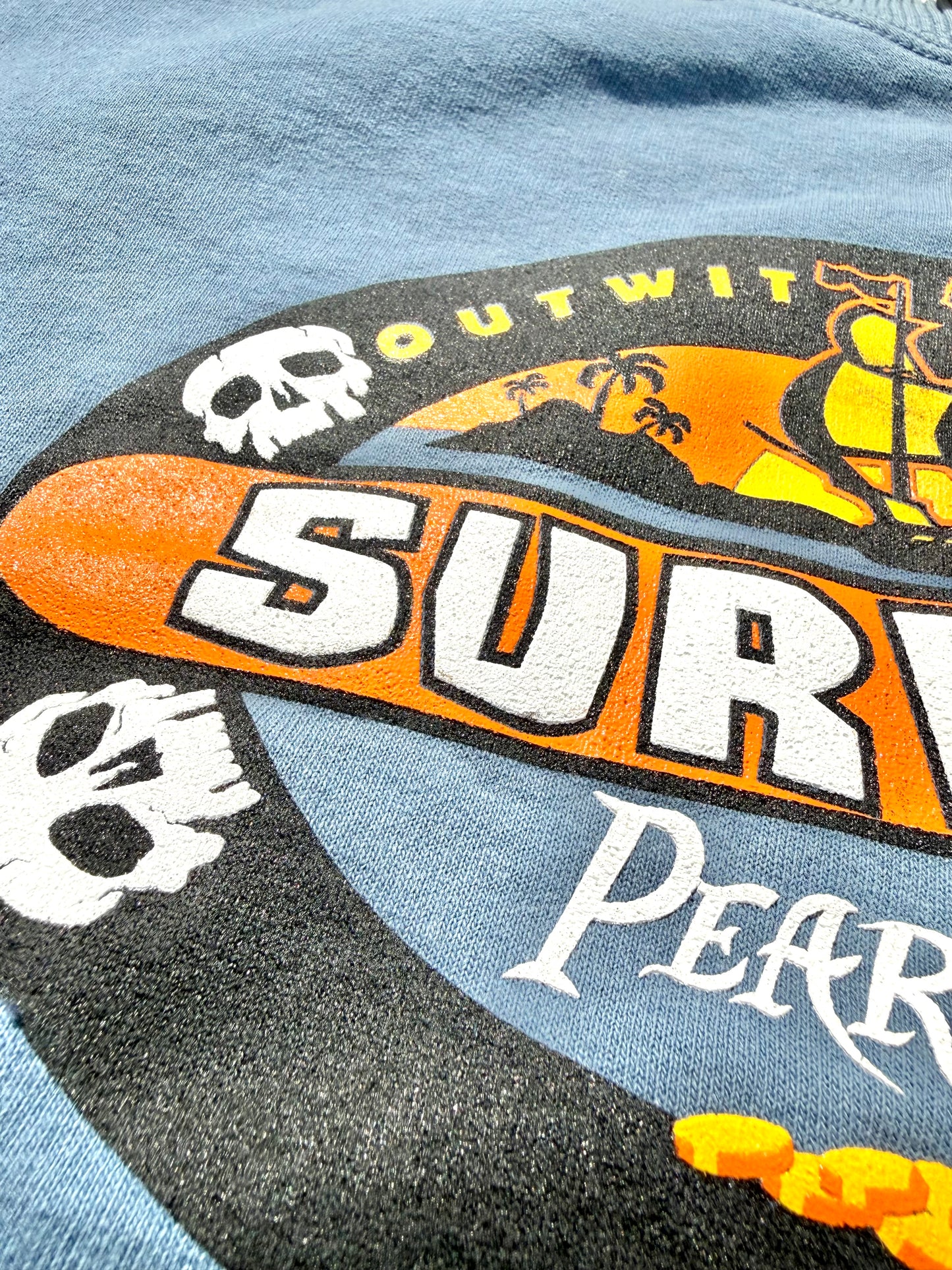 Vintage Survivor Pearl Islands Reality TV Show 2003 Crewneck Sweatshirt XL Blue