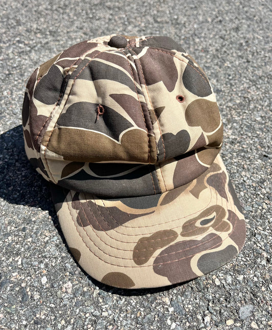 Vintage Duck Bay Camo Camouflage Fatigues Retro 80's 70's Hunting Baseball Hat