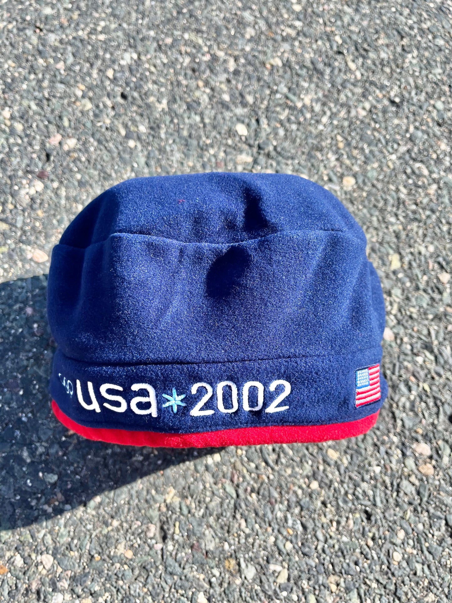 Vintage Deadstock Winter Olympics Salt Lake City 2002 USA Fleece Beret Cap Hat