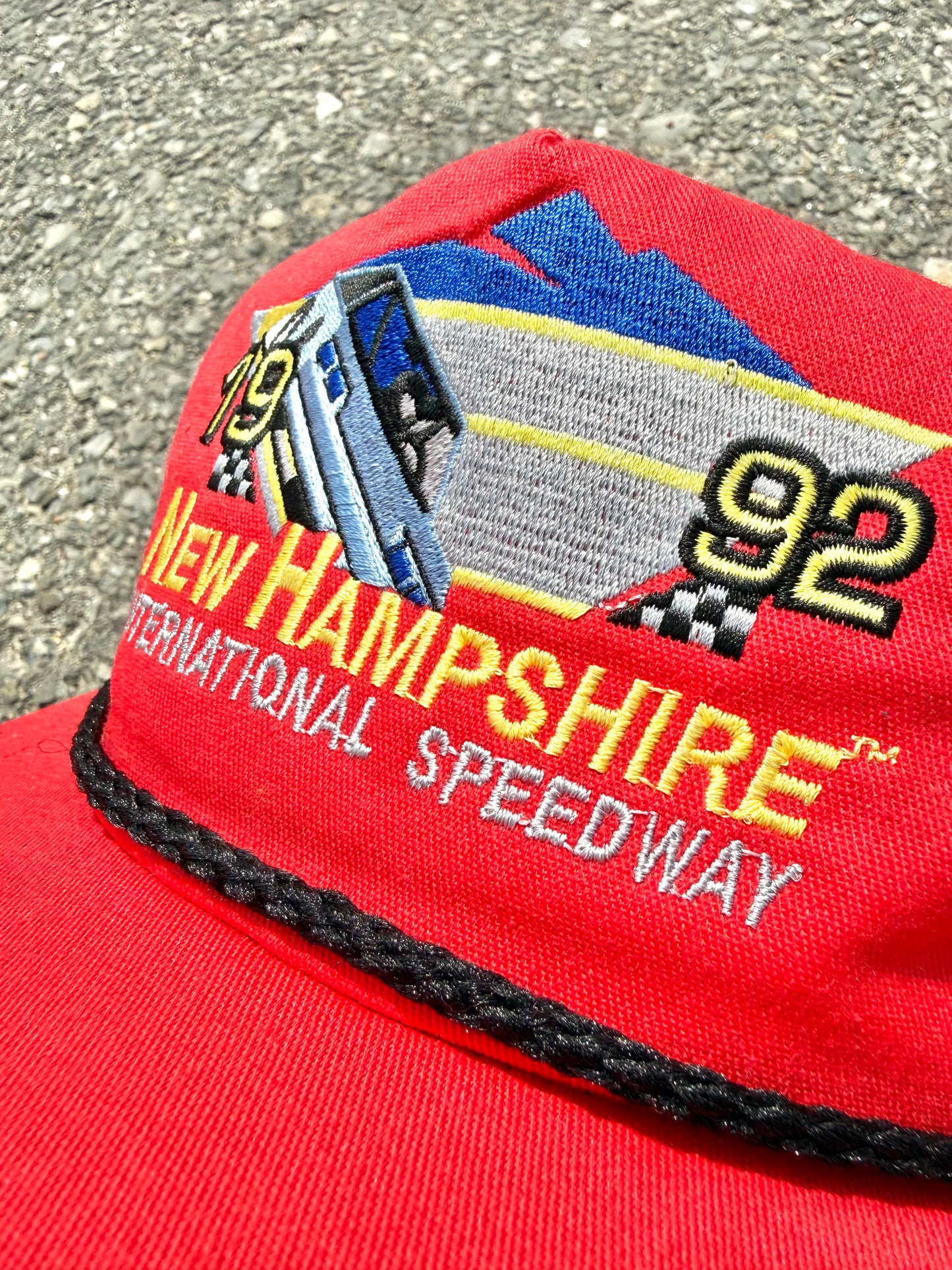 Vintage New Hampshire Motor Speedway Retro 90s NASCAR Racing Snapback Hat 1992