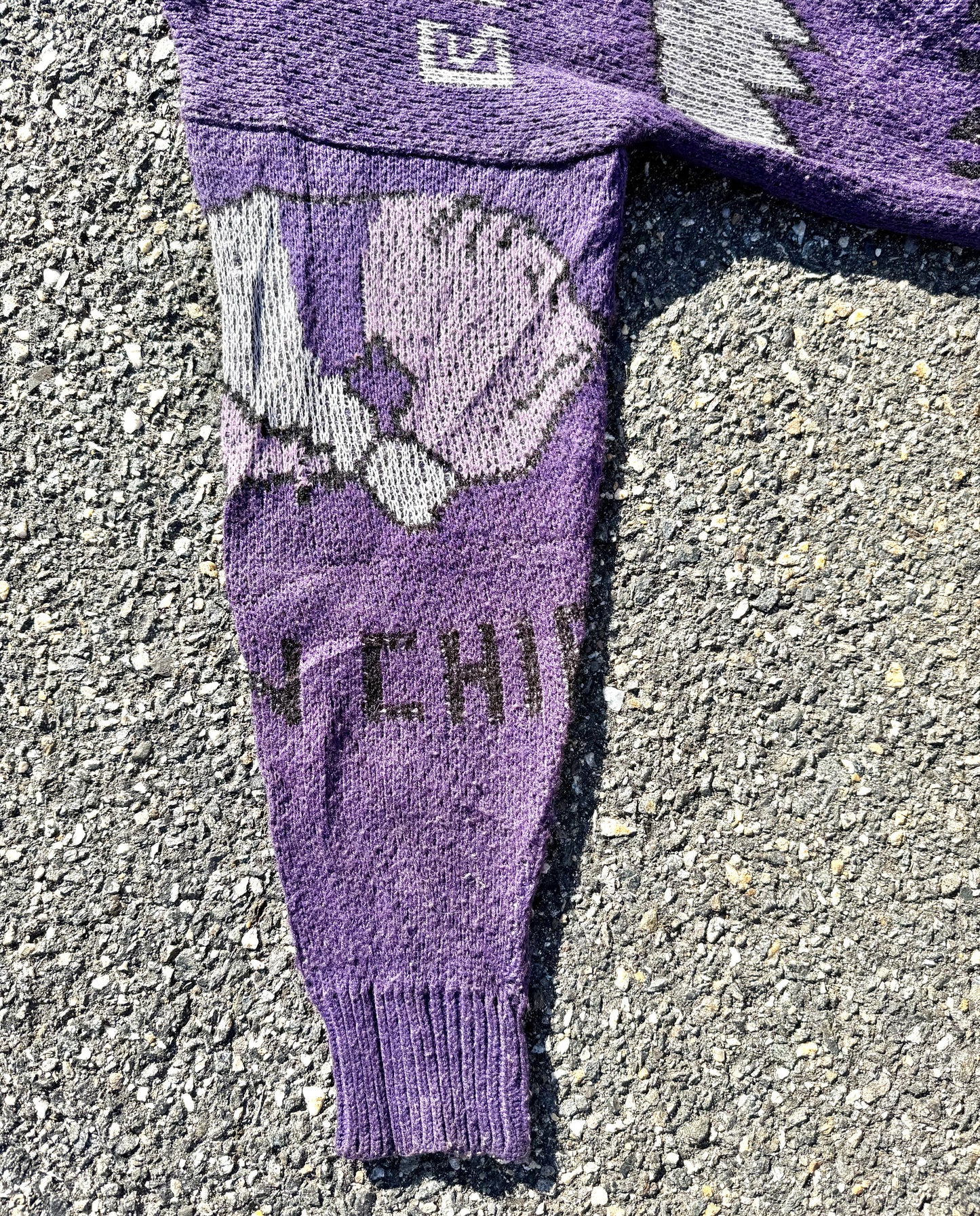 Vintage Blanc Bleu Indian Chief Purple Retro Knit Sweater Size M Medium