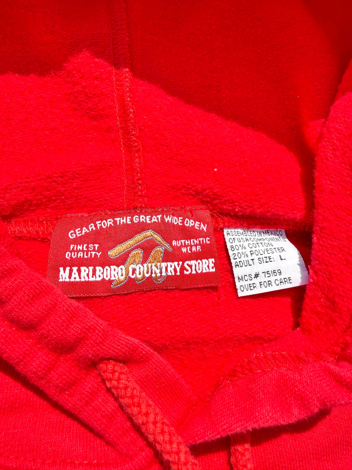 Vintage Marlboro Red Cigarettes Country Store 90's Hoodie Sweatshirt Large