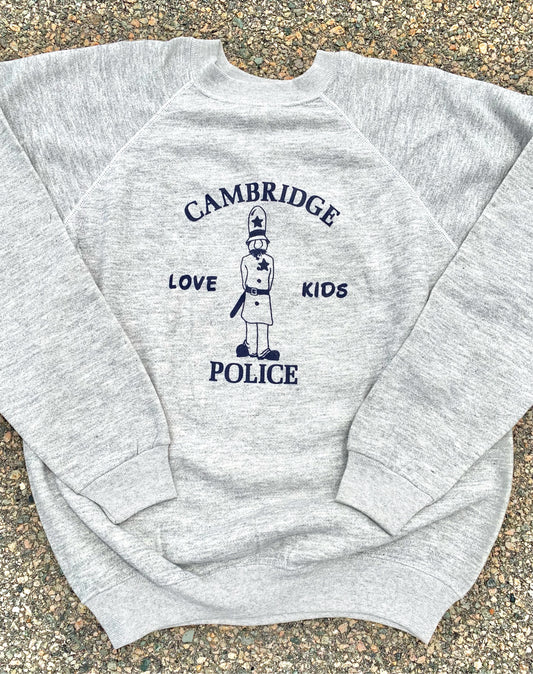 Vintage Cambridge Massachusetts Police Love Kids 80's Retro Crewneck Sweatshirt Size XL