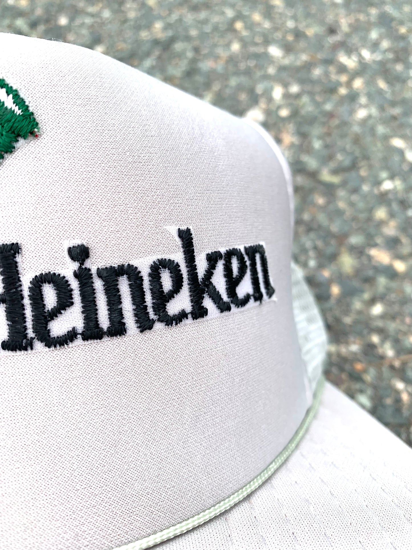 Vintage Heineken Beer Embroidered Logo Retro 80's Trucker Style Snapback Hat