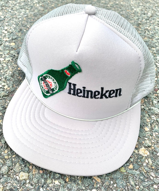 Vintage Heineken Beer Embroidered Logo Retro 80's Trucker Style Snapback Hat