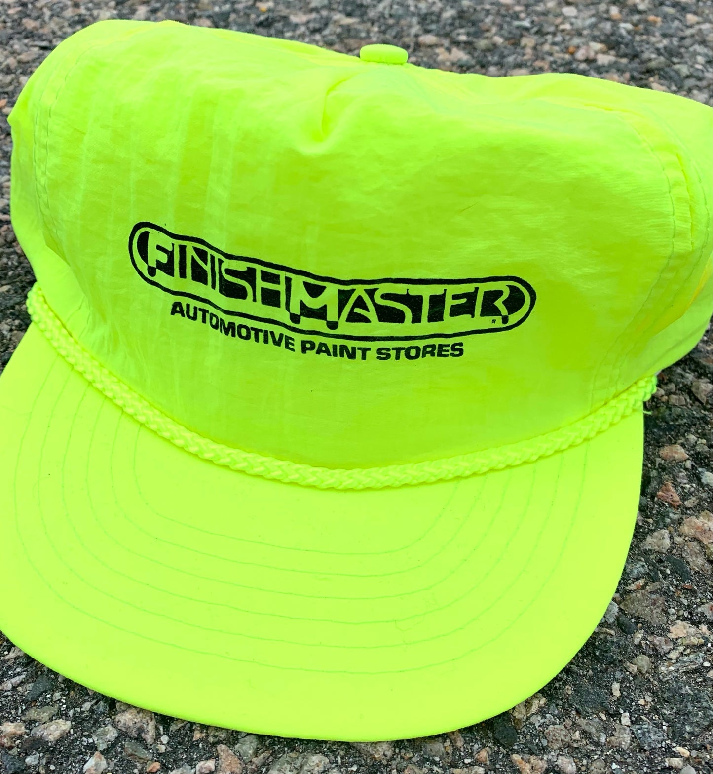 Vintage Finish Master Paint 80's Retro Bright Yellow Neon Party Snapback Hat