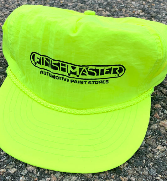 Vintage Finish Master Paint 80's Retro Bright Yellow Neon Party Snapback Hat