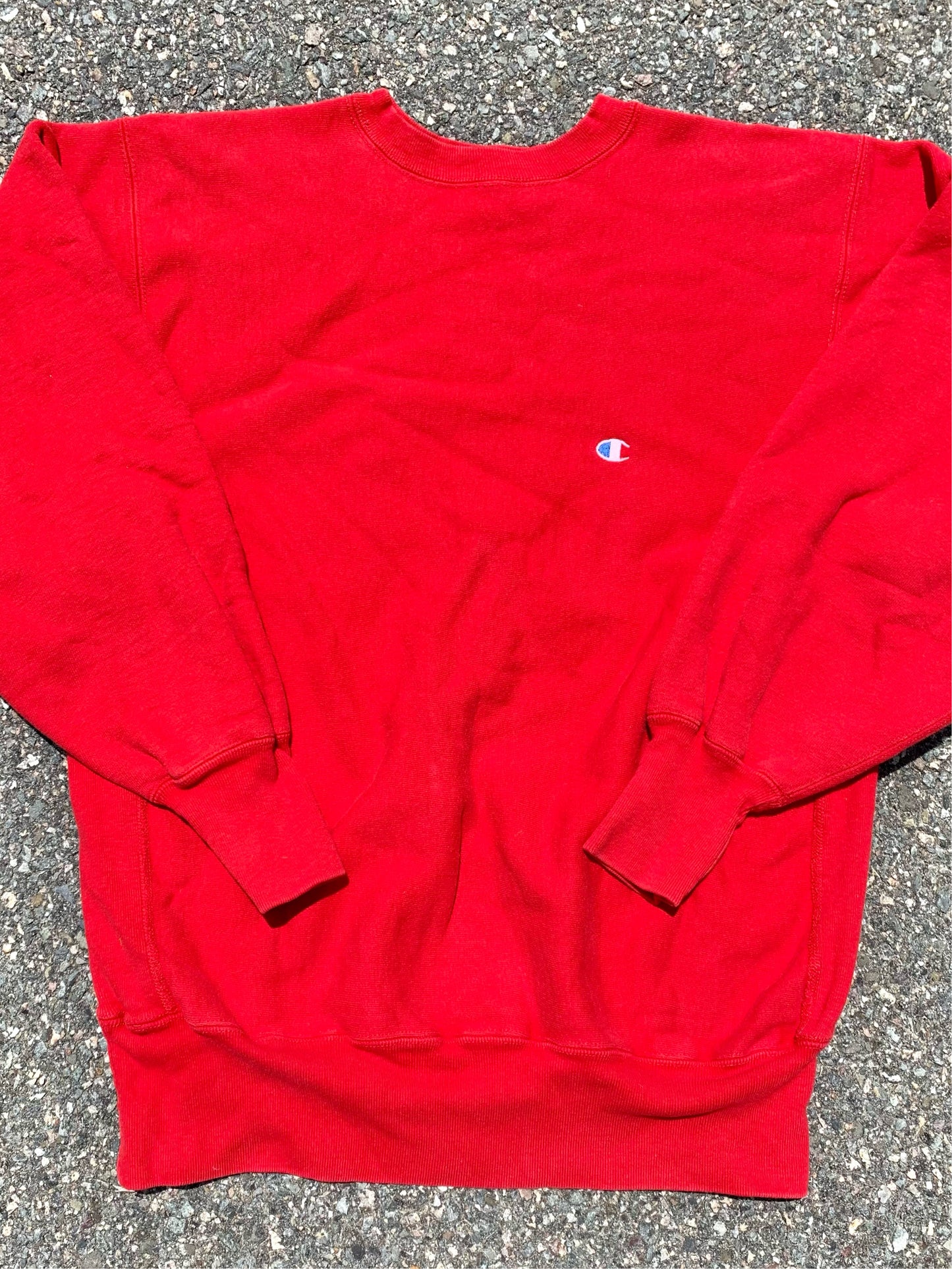 Vintage Champion Reverse Weave Crewneck Sweatshirt 90's Red Made In USA Size XL