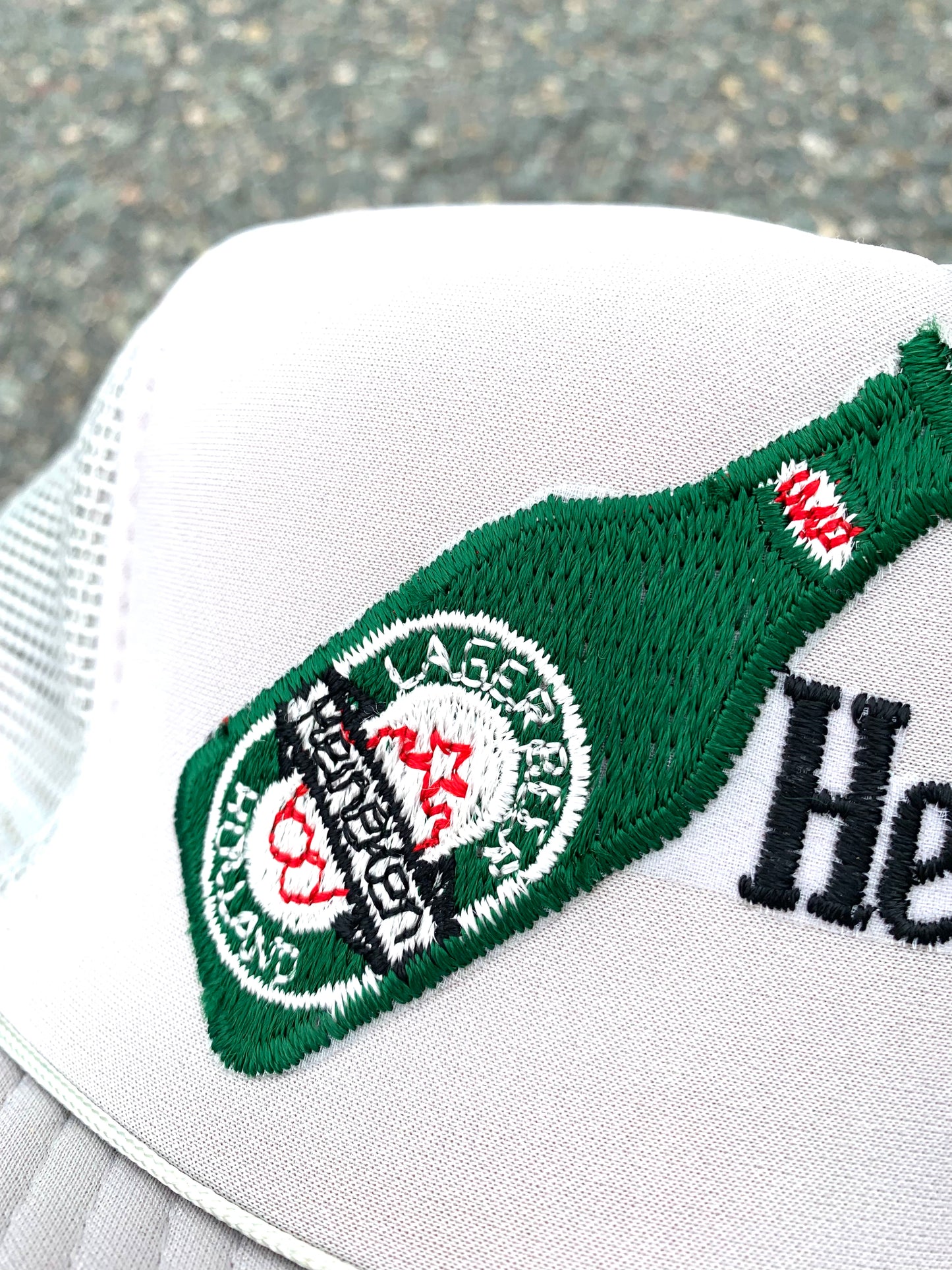 Vintage Heineken Beer Embroidered Logo Retro 80's Trucker Style Snapback Hat