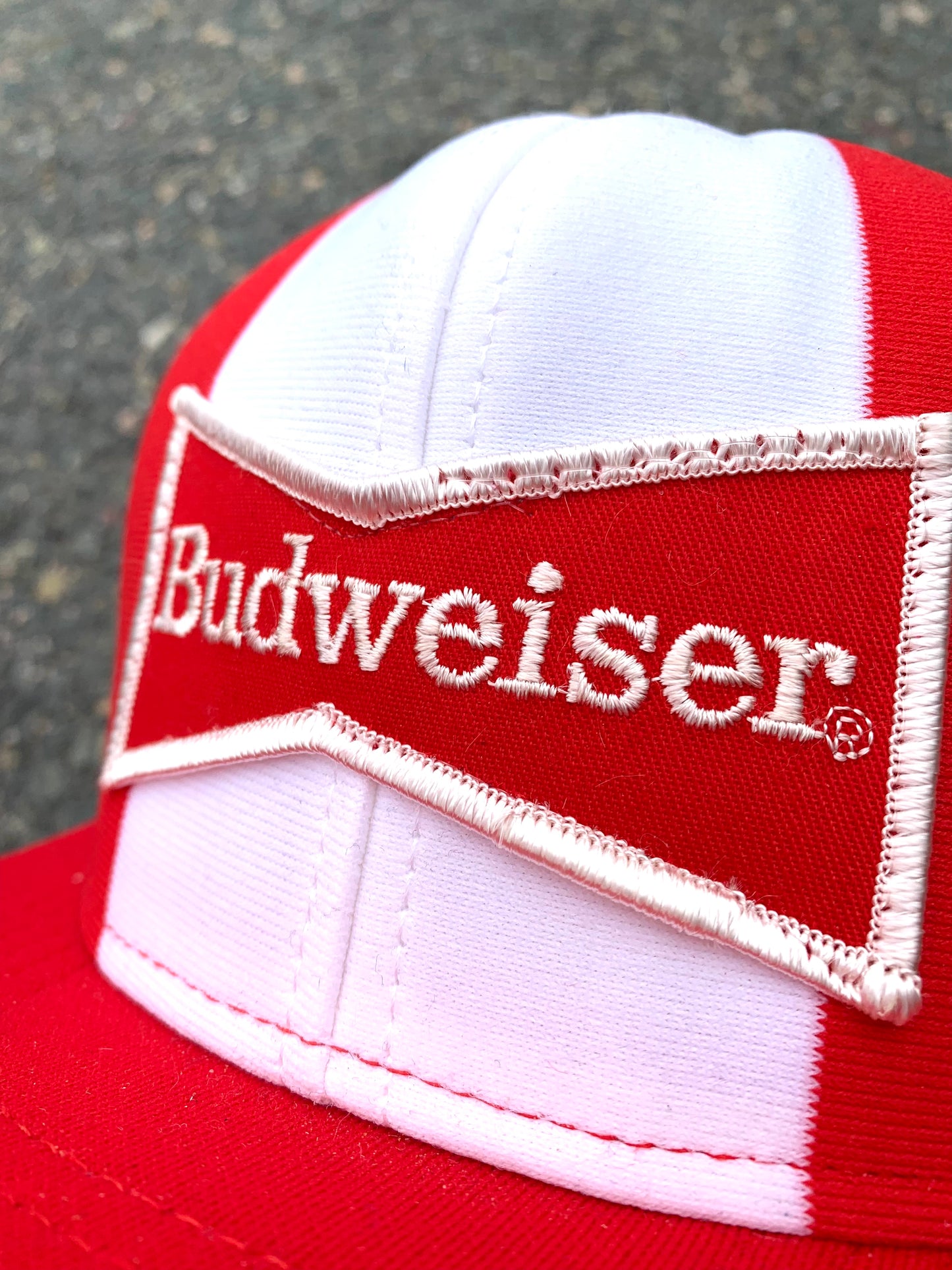 Deadstock Vintage Budweiser Logo Retro 80's Two Tone Trucker Style Snapback Hat