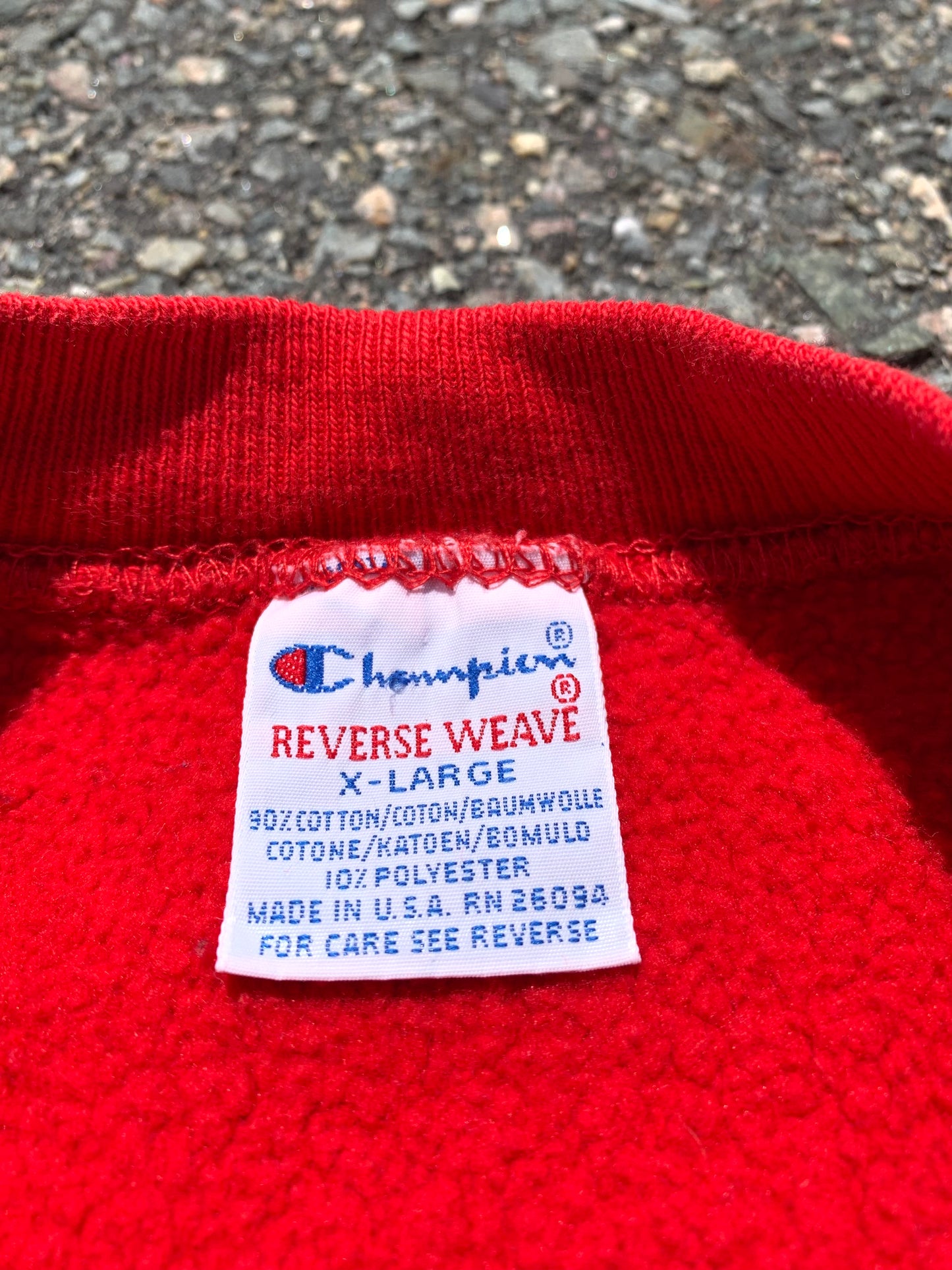 Vintage Champion Reverse Weave Crewneck Sweatshirt 90's Red Made In USA Size XL