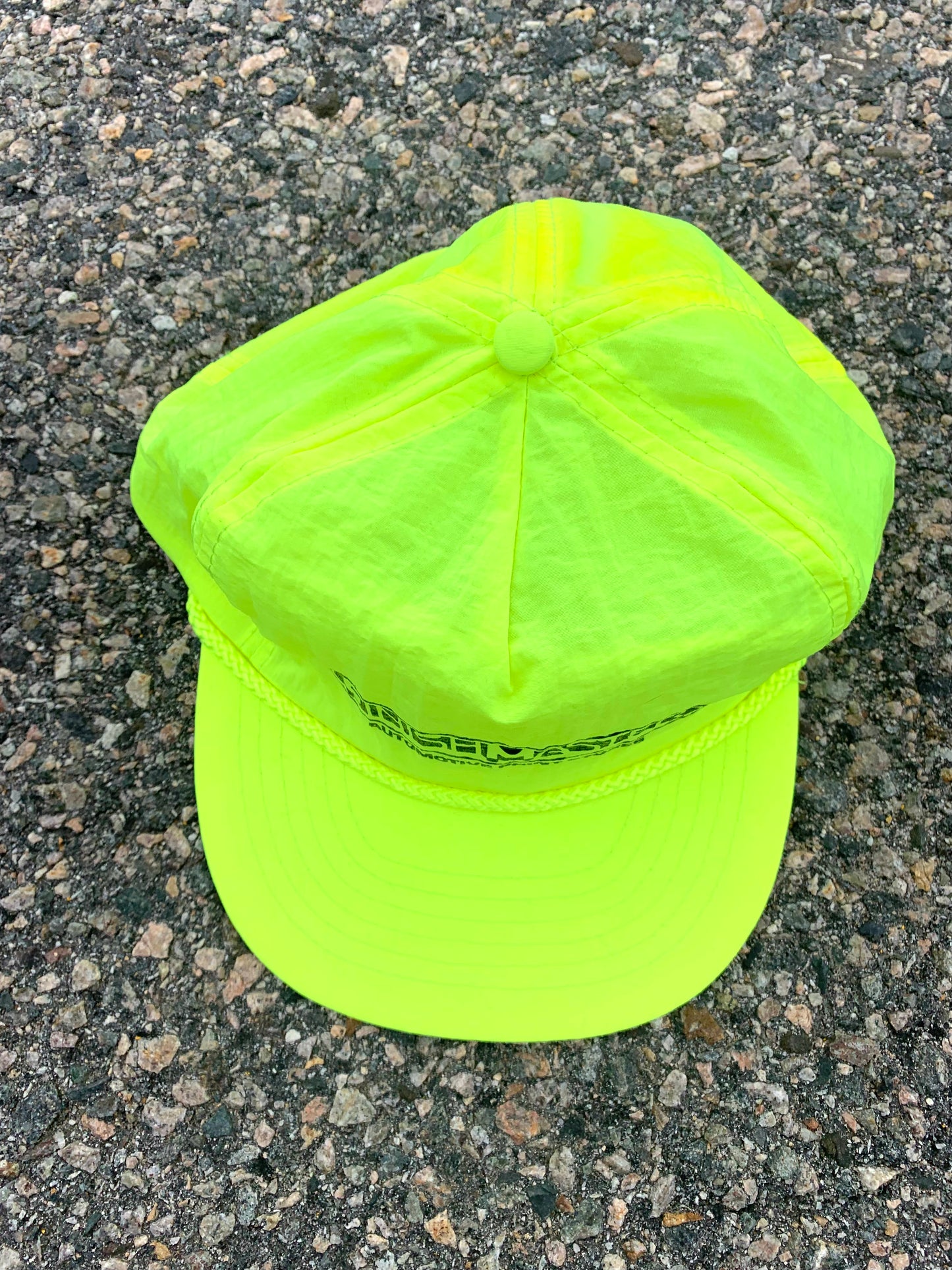 Vintage Finish Master Paint 80's Retro Bright Yellow Neon Party Snapback Hat