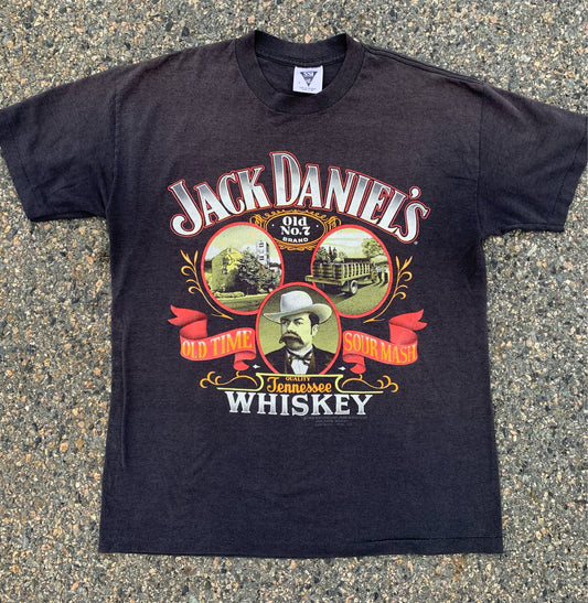 Vintage Jack Daniels Tennessee Whiskey 1980's Single Stitch T Shirt Men's Size L Large Made In The USA