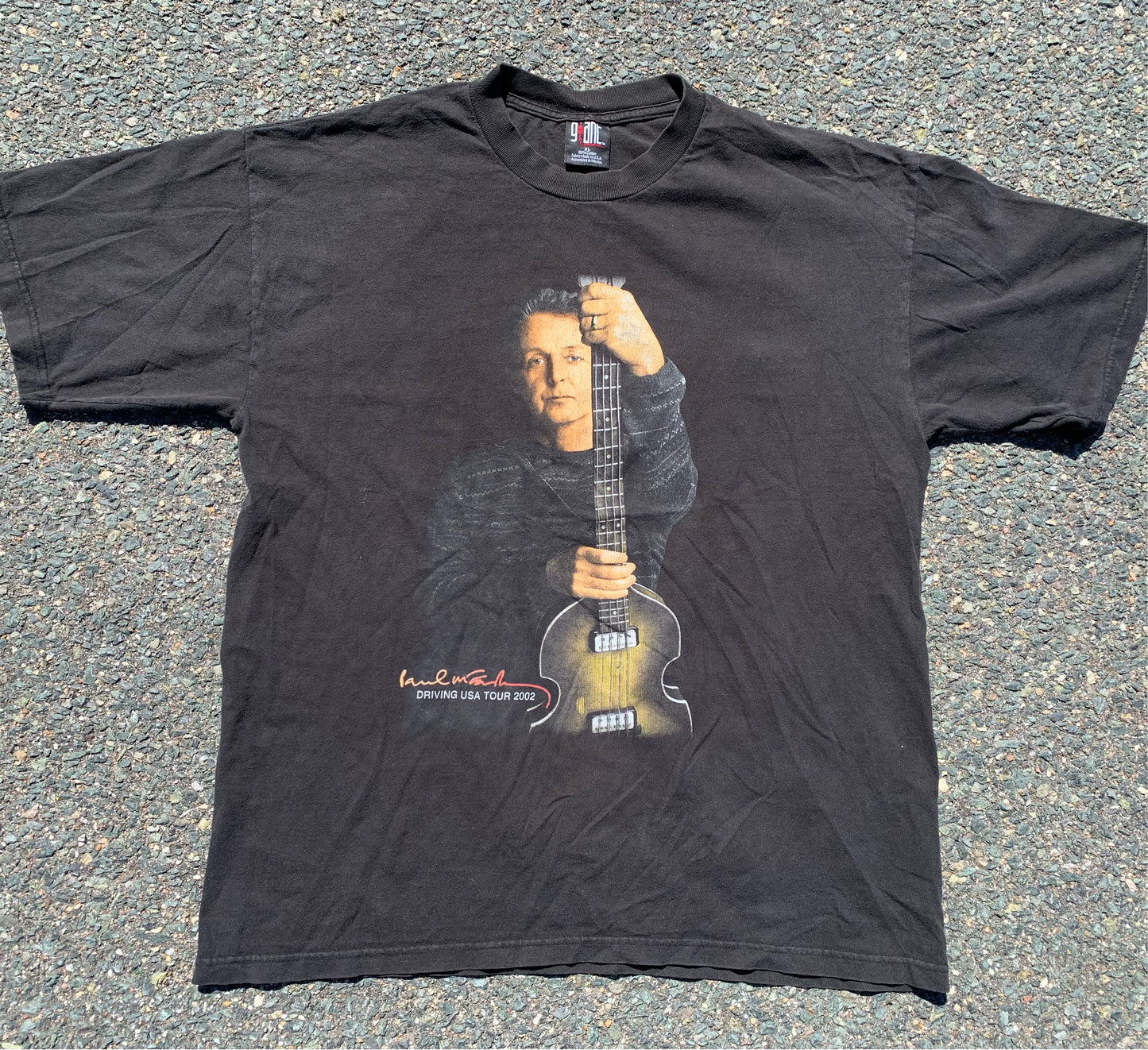 Vintage Paul McCartney Driving USA Tour 2002 Band T Shirt Giant Tag Size XL Black